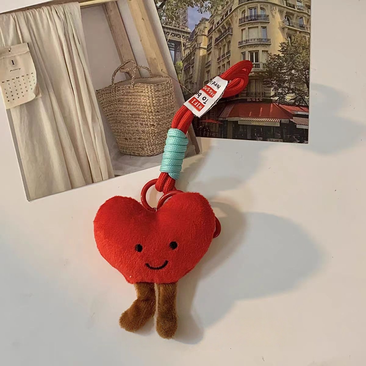 Ins blogger mismo penta-planta amor bolso colgante Nichozhong diversión infantil universal llavero colgante pareja