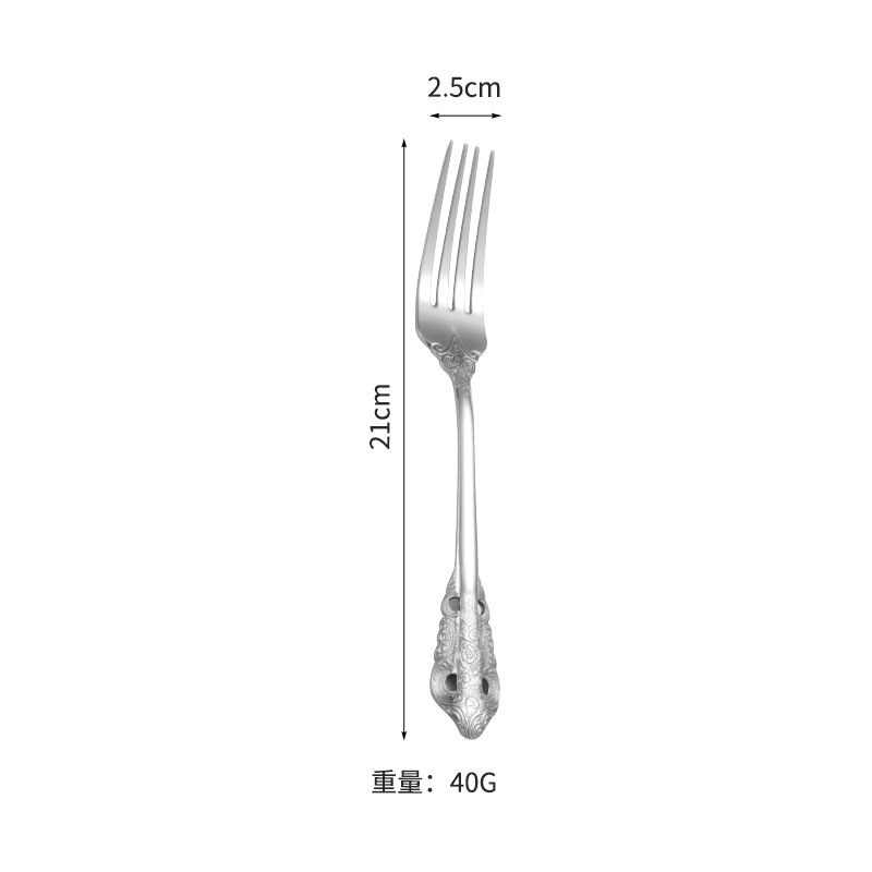 クロスボーダーステンレスナイフフォークスプーンレトロレリーフ食器セットギフトボックスホテルレストラン宮廷ステーキナイフフォークスプーン|undefined