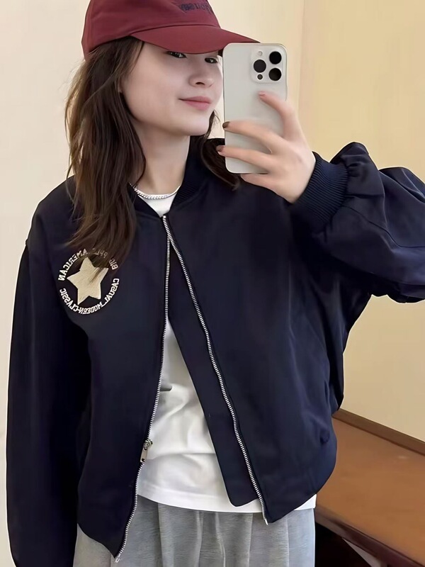 短款立领棒球服外套女2025秋装新款时尚百搭休闲宽松显瘦夹克上衣|undefined