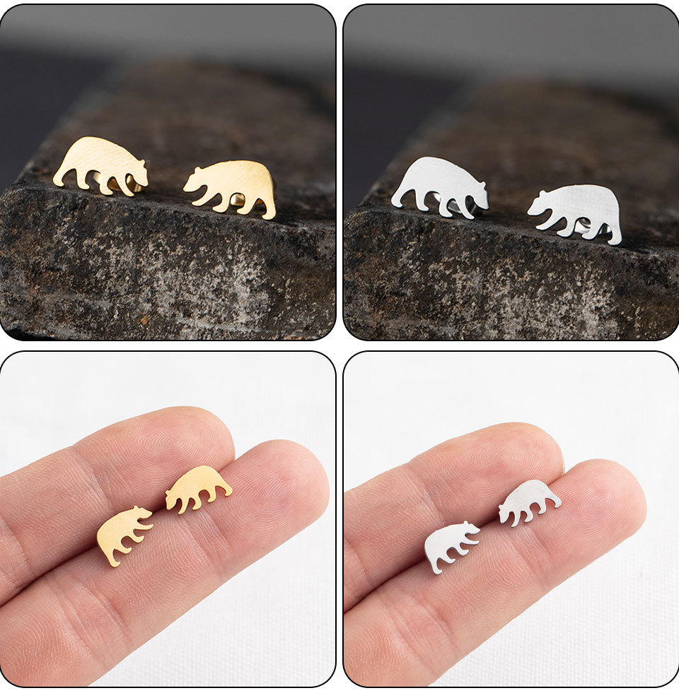 Cartoon Style Plating Stainless Steel No Inlaid Earrings Ear Studs display picture 6