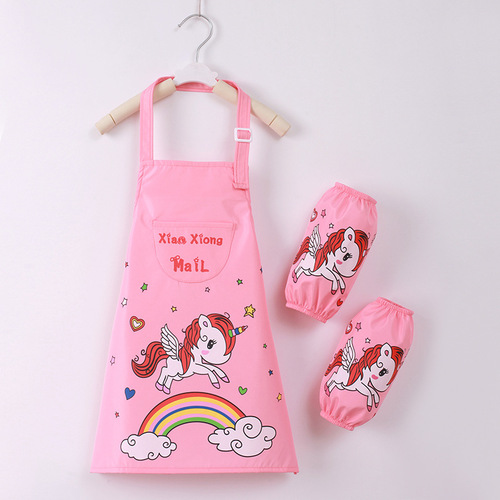 Children's waterproof apron overalls for boys and girls, primary school students, painting clothes, kindergarten babies, painting clothes, reverse wear apron