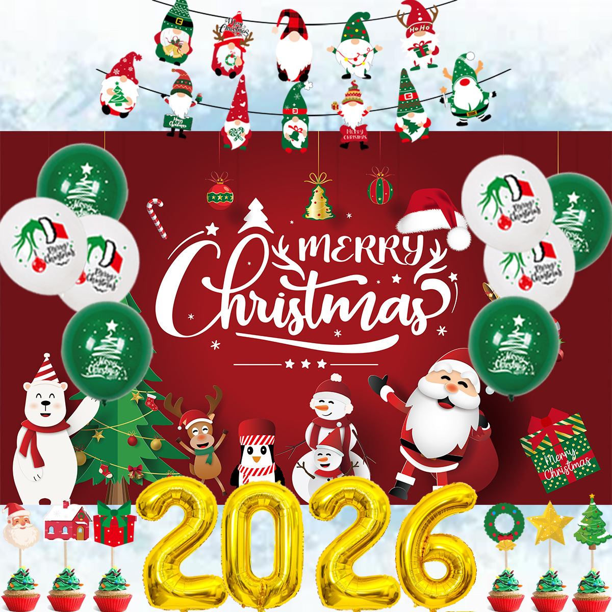 Amazon Navidad tema globo traje 12 pulgadas Navidad impreso látex globo traje decoración suministros