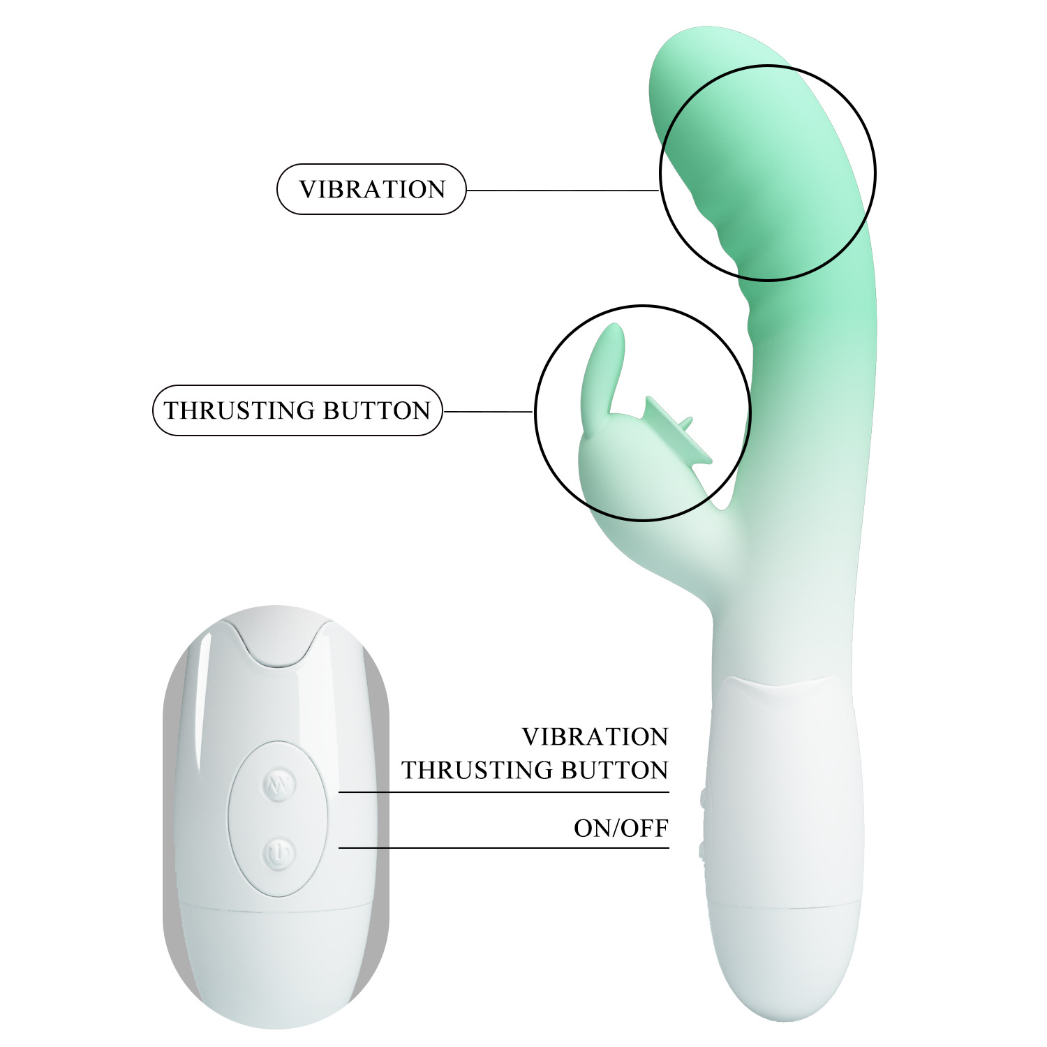 Rabbit Vibrator Mit Leck- Und Vibrationsfunktion Für Damen_voghion.com