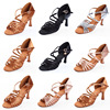 Latin dance shoes mid -high heel dance shoes Latin dance satin noodles dance shoe room silk satin dance shoes