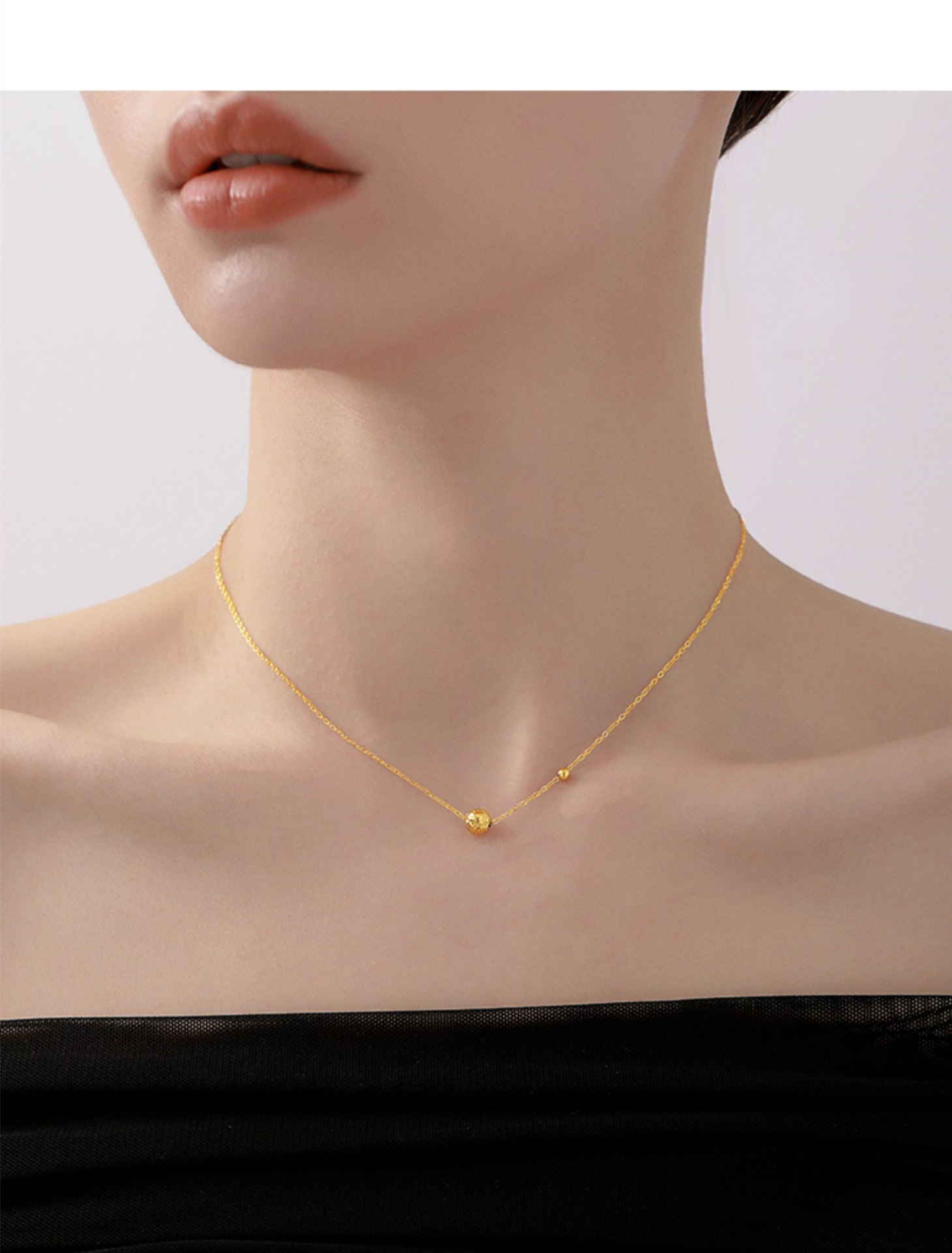 Simple Style Solid Color Stainless Steel Plating Gold Plated Pendant Necklace_colorza_1