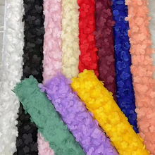 欧美新款网纱激光蝴蝶立体绣花面料女装连衣裙舞台服蕾丝刺绣布料