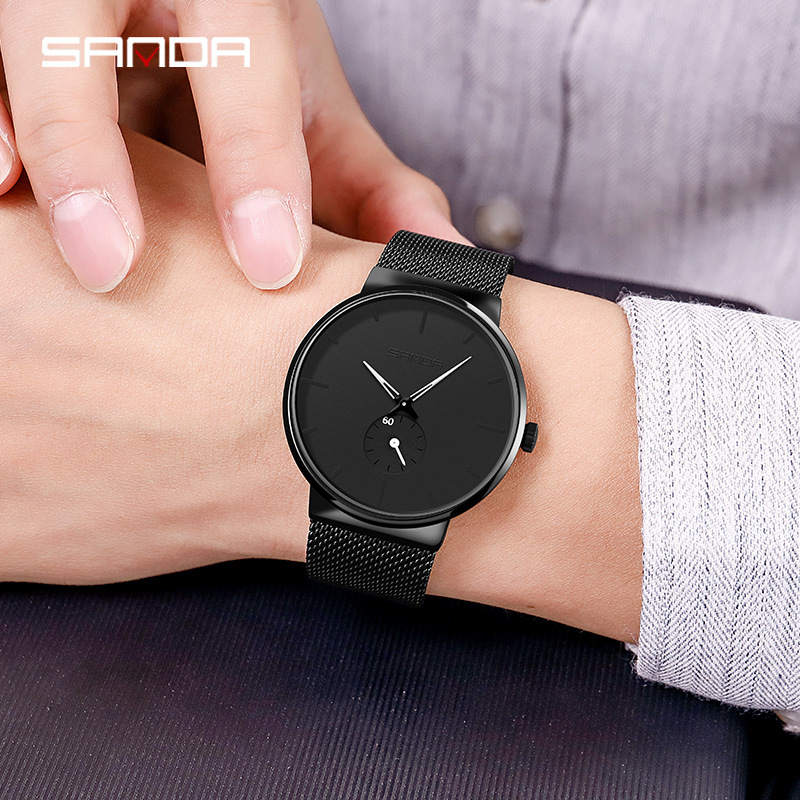 Sanda New 1059 Mesh Band Sports Waterproof Quartz Watch Fashion Trend Men's Watch Men's and Women's Wristwatch