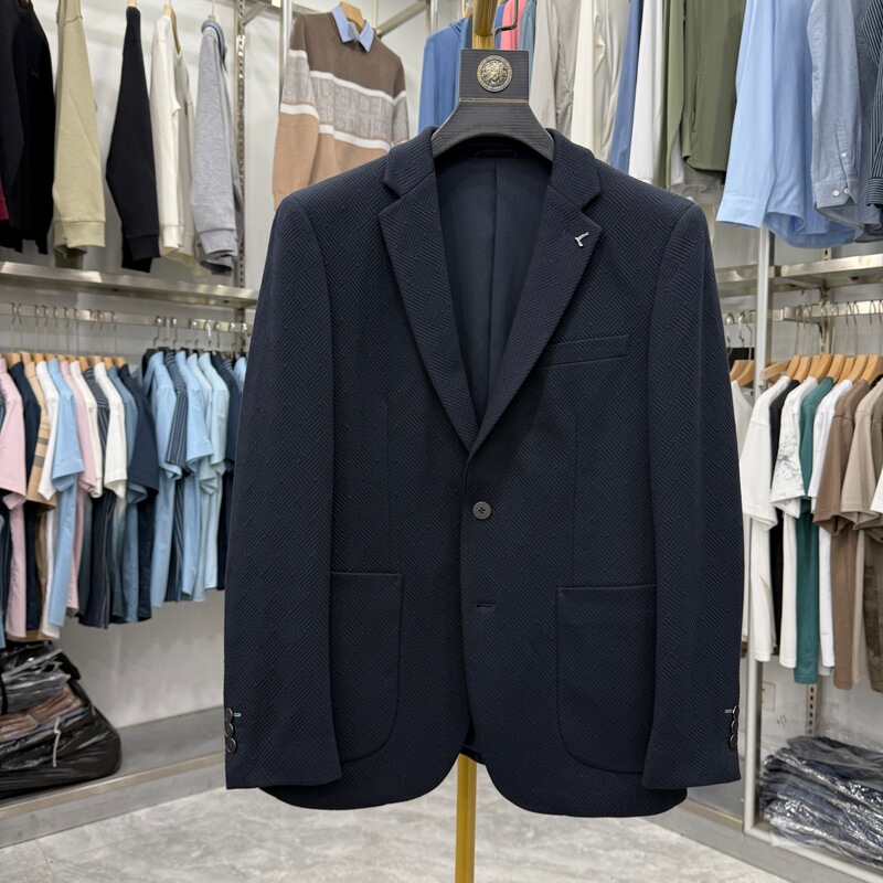 [H Brand] Modal blend! Autumn business-style knitted jacquard single-breasted casual suit 3W123A