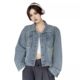 Aiyixuan retro Hong Kong style short Denim coat women's early autumn new design slimming long sleeve jacket top