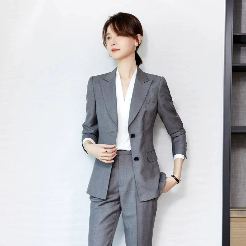 Осенне-Зимний новый элегантный женский модный костюм высокого класса, женский жилет и костюм, повседневный простой женский костюм из трех частей