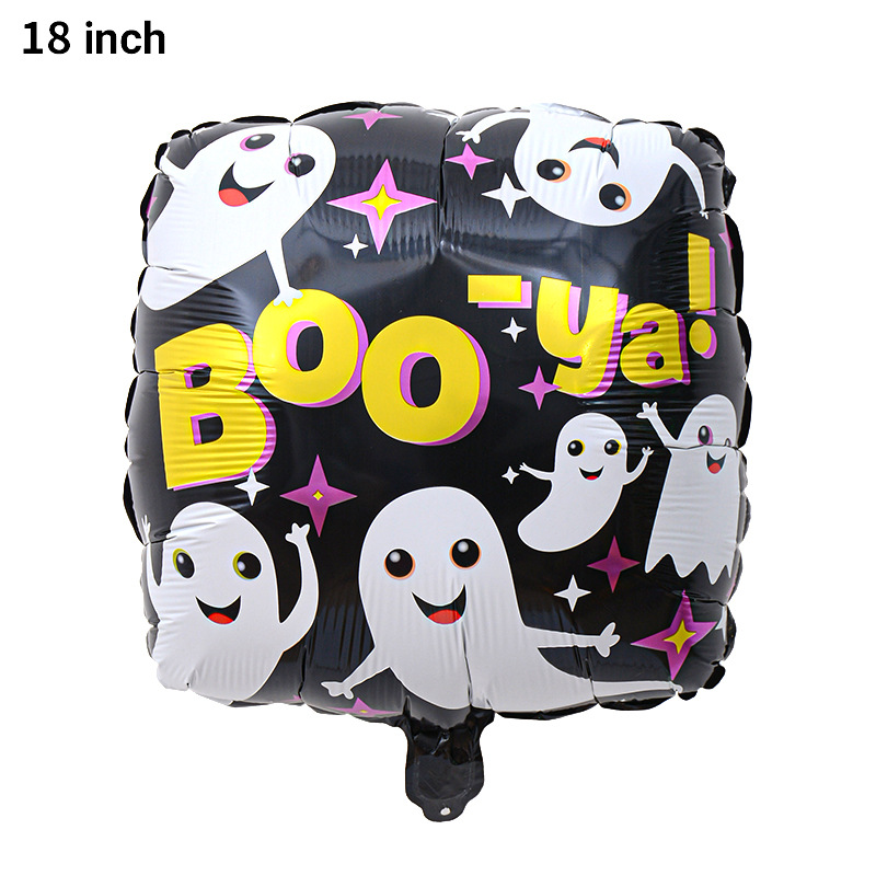 Bola de 18 pulgadas globo de aluminio de Halloween fantasma Festival cráneo calabaza Halloween tema Fiesta escena decoración globo
