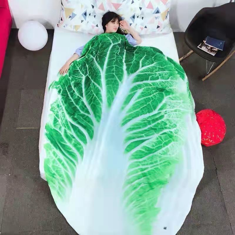 创意趣味大饼披萨饼毯子法兰绒毛毯卷饼午睡盖毯加绒水果超柔软|undefined