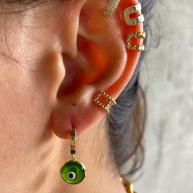 Fashion Devilu0027S Eye Sterling Silver Enamel Plating Drop Earrings 1 Pair