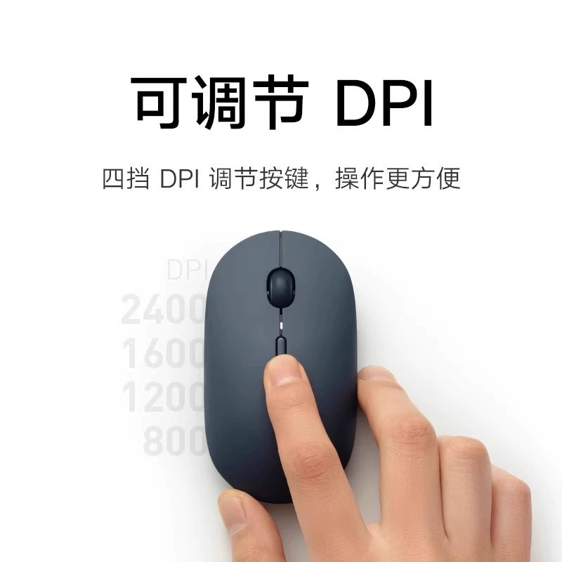 Портативная мышь Xiao Mijia 3 с металлической текстурой 4-ступенчатая настройка DPI в двух режимах, световой звук, портативная для Mac/ноутбука