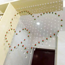 水晶窗帘挂帘餐厅客厅卧室阳台隔断玄关帘婚庆婚房双心形珠帘成品