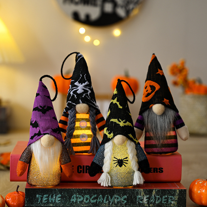 国境を越えた新型ハロウィーン装飾ストラップ付き小人小ストラップ無顔人形祝日新雰囲気木ストラップ|undefined