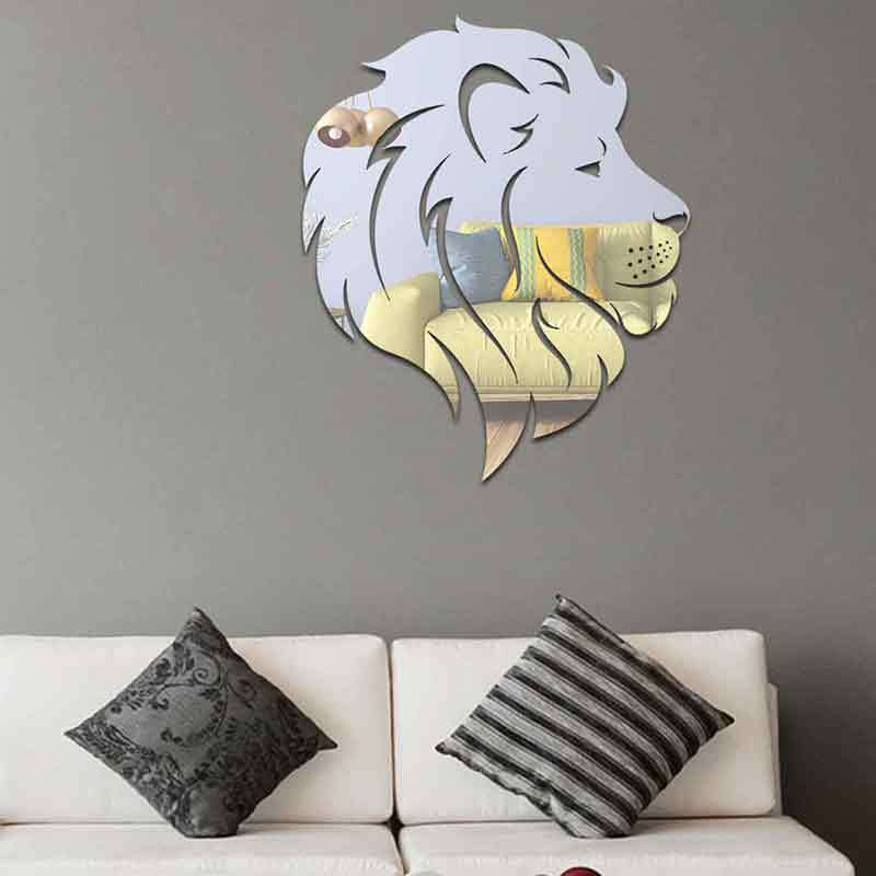 Foreign Trade Lion 3D Acrylic Mirror Home Living Room Bedroom Decorative Wall Manufacturer Tile Creative Sticker_voghion.com