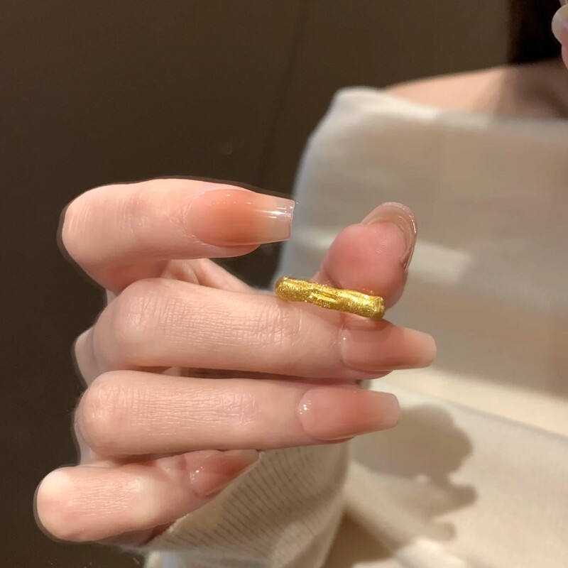 新款丝绒手工拉丝不规则戒指女轻奢小众高级感指环简约百搭可调节|undefined