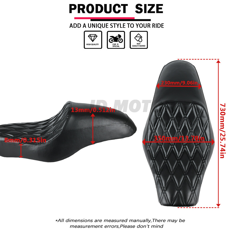 Suitable for Harley Xl883 X48 1200 Modified One-Piece Hump Cushion Double Front and Rear Integrated Thickeneded Seat Cushion