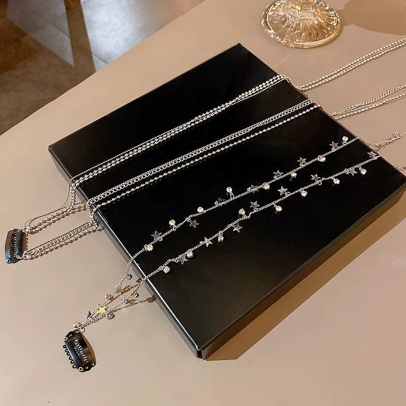 Li Qin с цепочкой для волос головной убор для волос конский хвост украшения аксессуары для волос шпилька звезды шпилька веревка для волос цепочка поколение волос