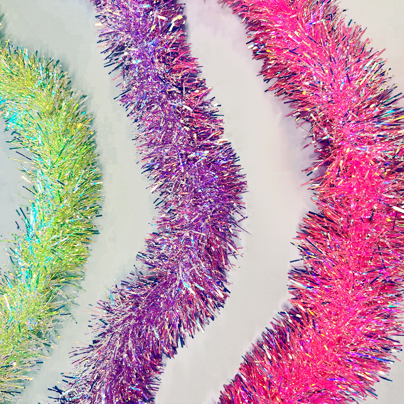 Fiesta de Navidad transfronteriza decoración colorida tira de lana colorida tira de brillo dorado diseño de boda colorida