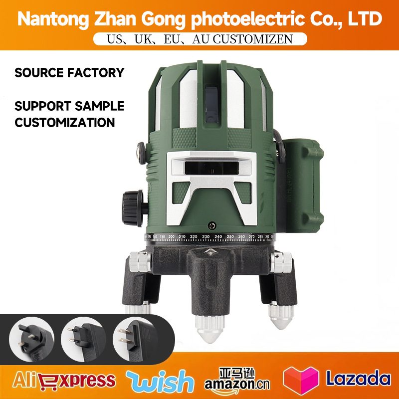 跨境水平仪LD绿光2线3线5线高精度强光激光蓝光自动调平水仪厂家