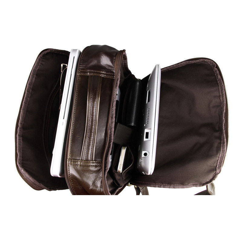 JIAMEDA 빈티지 가죽 배낭 남성용 왁스 가죽 대용량 15.6 인치 컴퓨터 백팩 COWHIDE 학생 SCHOOLBAG