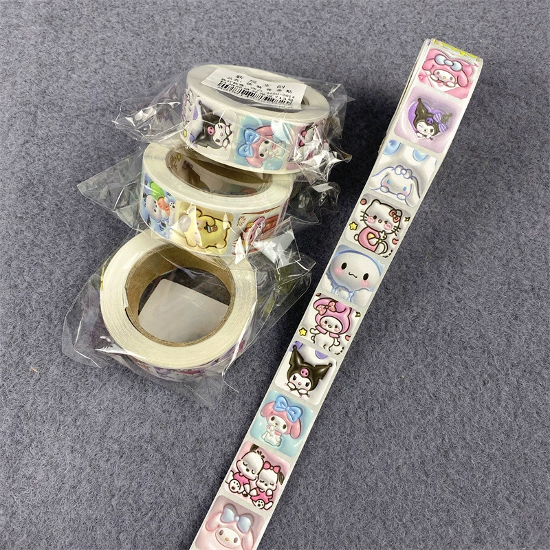 Стикерплот (Sanrio) милый карикатурный бумажный скотч — декоративная канцтовары, 500 наклеек на рулоне