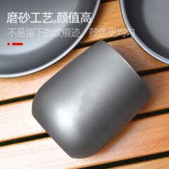 卸売アウトドアチタンカップキャンプカップ二重層コーヒーカップビールカップチタンウォーターカップポータブルカップティーカップ卵殻カップ