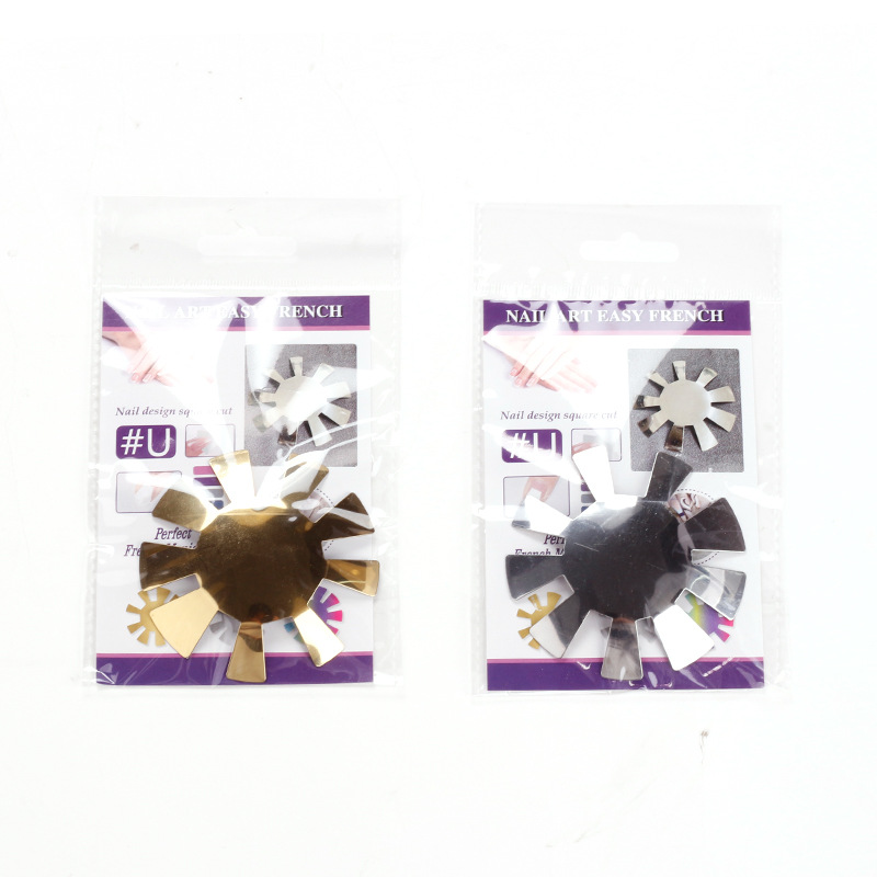 Nueva manicura placa de acero francés manicura francesa que forma la placa de acero modelo de uñas de cristal que hace el molde de acero inoxidable U