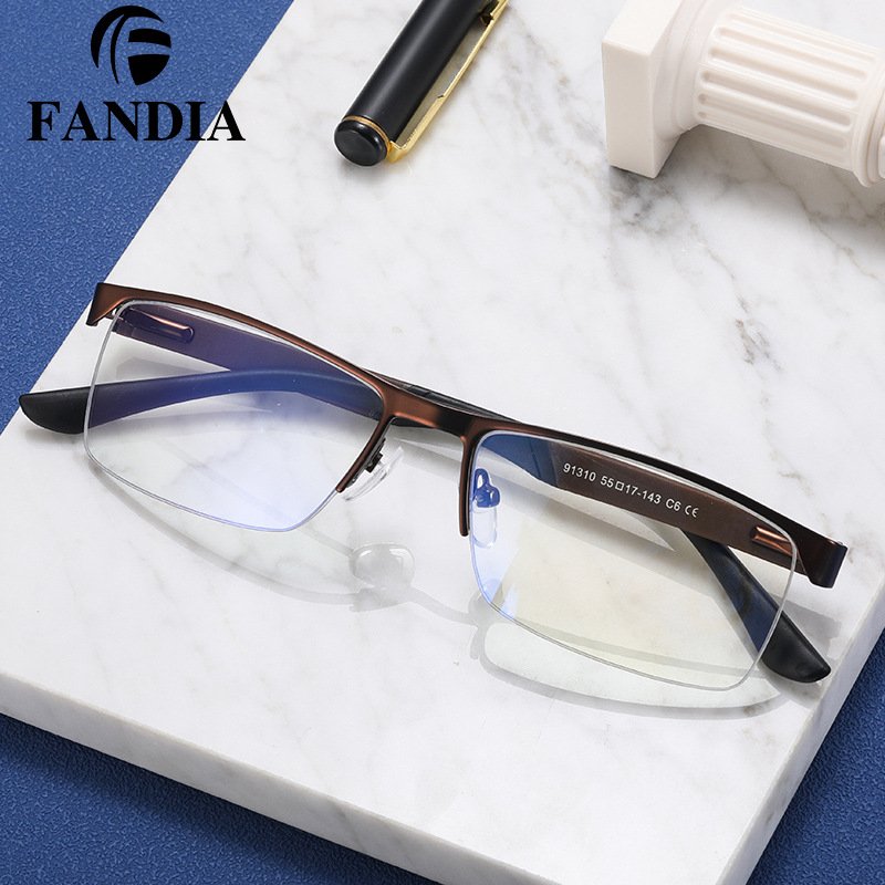 91310 personalidad gafas de luz marco tendencia de la moda gafas marco de los hombres al por mayor de metal casual medio marco gafas marco