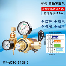 奥宾仕二氧气化碳气表减压阀双压阀压力表节能省气36V220V 315B-2