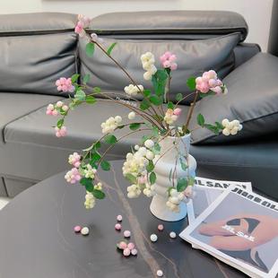 Niche Rare Pink Snow Fruit Fortune Fruit Flowers Berries Living Room Scandinavian Decoration Dining Table Floral Hydroponics Yunnan Hair
