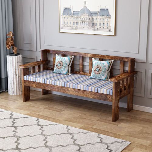 Solid wood sofa living room small apartment modern simple bench home small sofa double three person rental room economical