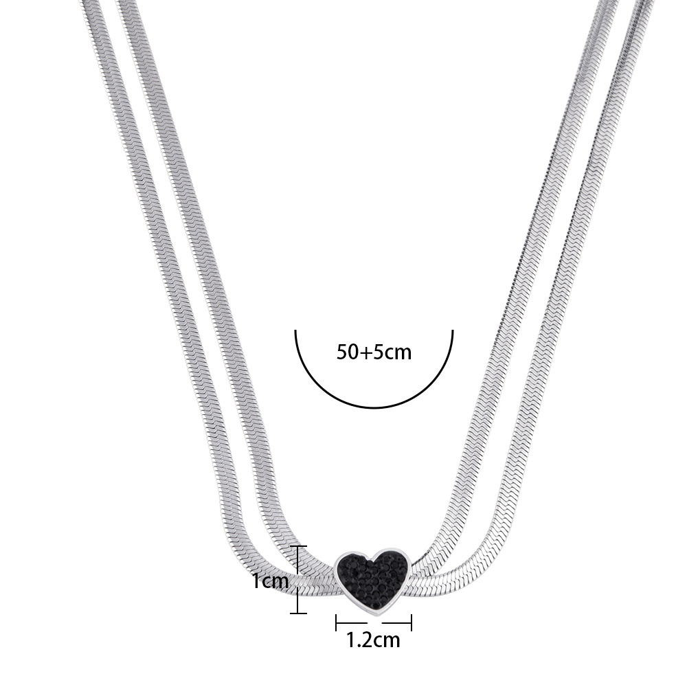 Light luxury metal collarbone cha, love necklace for women's Instagram, cool and niche design, high-end snake bone_voghion.com