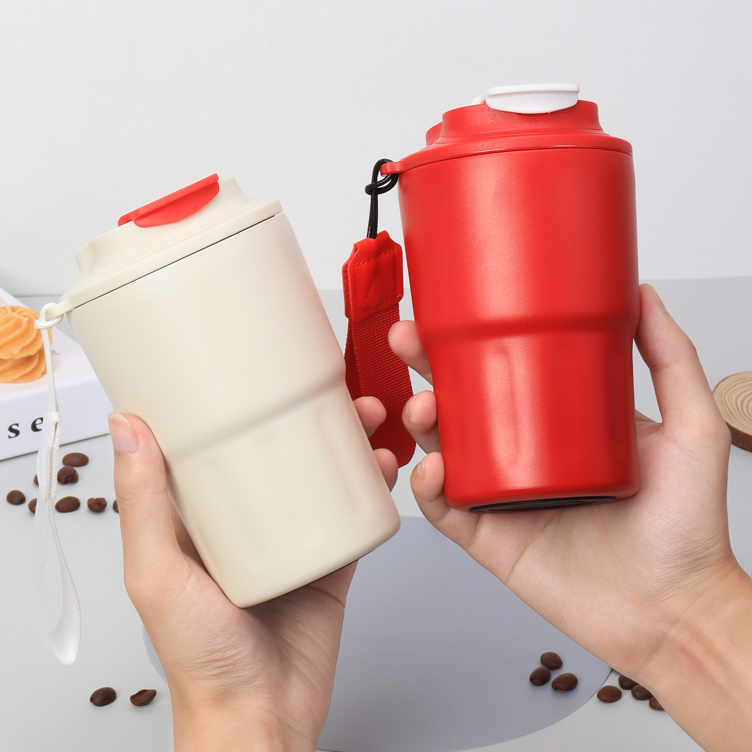 Taza de café octogonal de alto valor Taza de aislamiento de acero inoxidable 316 Taza portátil para beber doble para automóvil Personalización de regalo