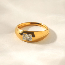 ��ʽ�¿���ʯ��Ƕ����ֽ�ָ�������ʲ���ɫ�Ѹֶ�18K ��ָ��