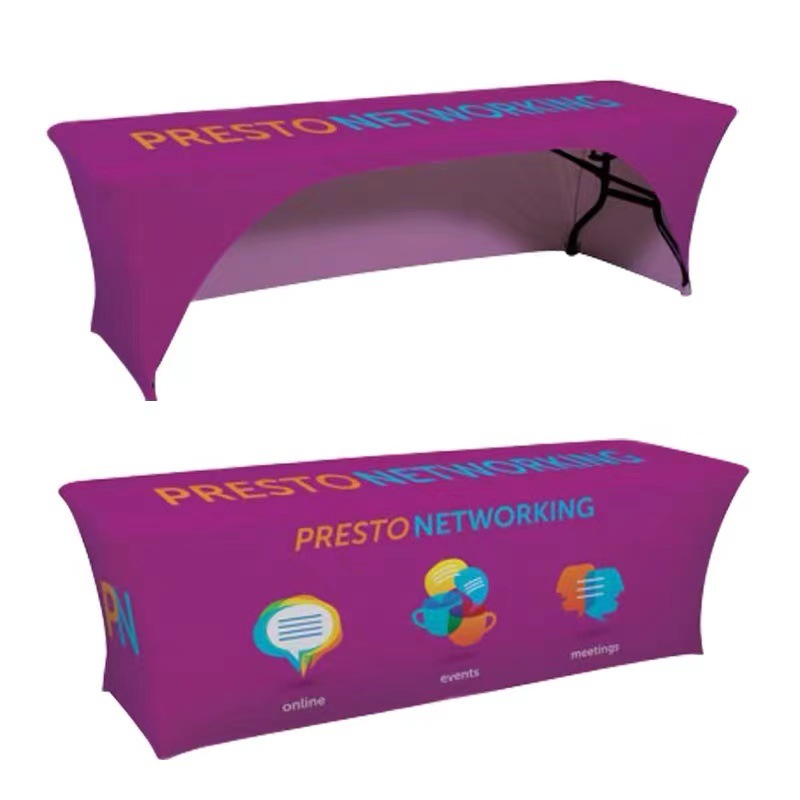 广告宣传活动展会制作印刷logo热转印弹力布桌布宽幅热转印桌布罩