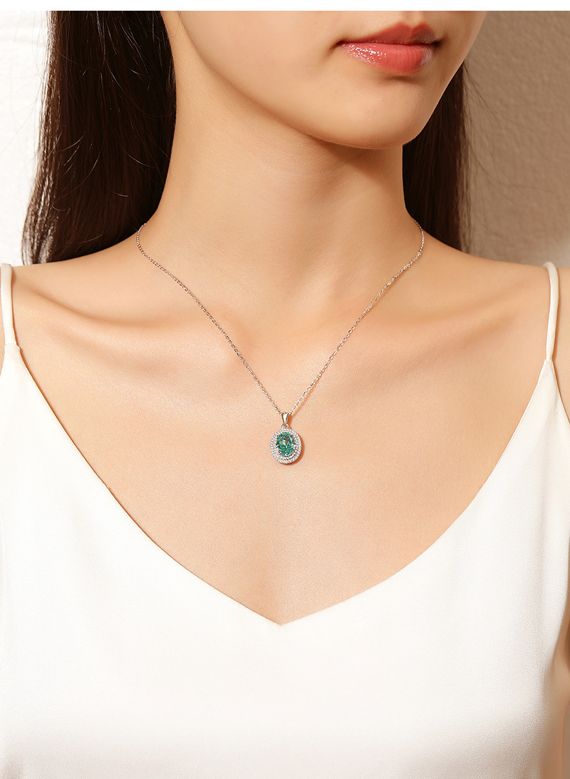 Banquet, Tea Party Occasion 1 Piece 925 Sterling Silver Geometric Zircon High Carbon Diamond 925 Sterling Silver Cable Chain Pendant Necklace