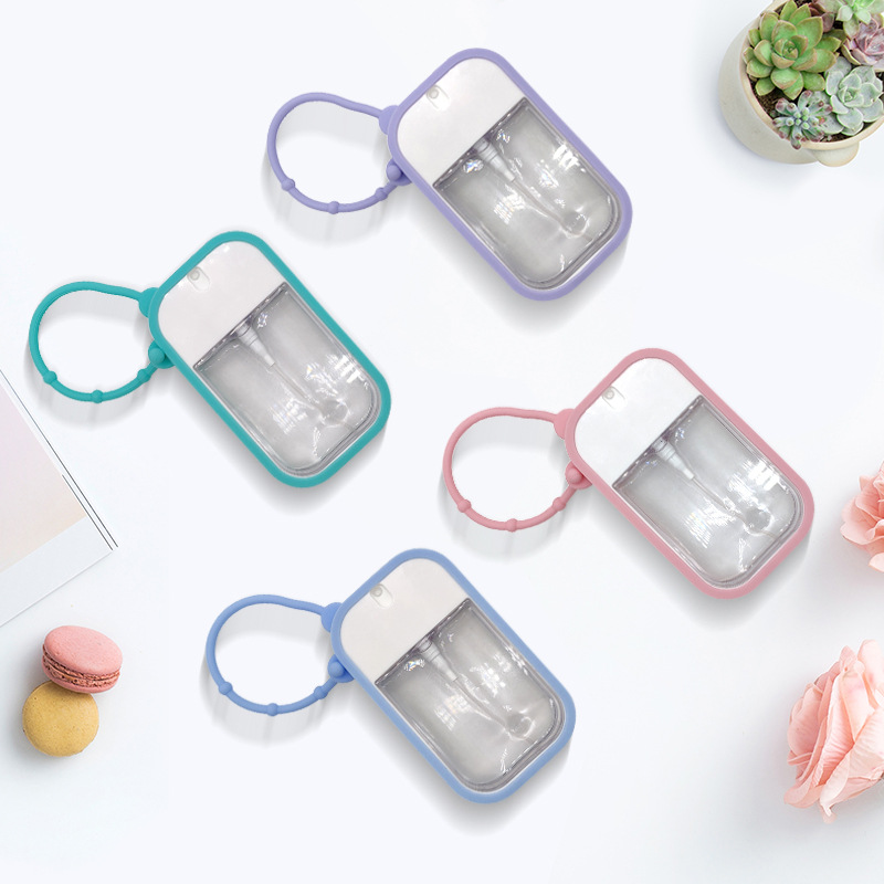 厂家现货30ml香水瓶套 扁形洗手液硅胶套 创意新款洗手液瓶套