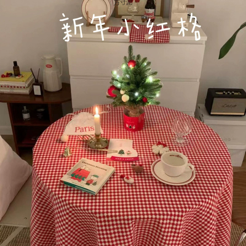 Праздничная скатерть ретро сетка красная клетка бархатная скатерть стол журнальный столик скатерть источник фабрики