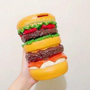 Factory Cross-Border Hamburger Trendy Brand Same Style Piggy Bank Piggy Bank Box Hamburger Coins Bank