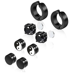 Cross-Border Manufacturers Wholesale Stainless Steel Unisex Magnet Sets Without Pierced Ear Clips, Earrings, Earrings and Ear Buckles