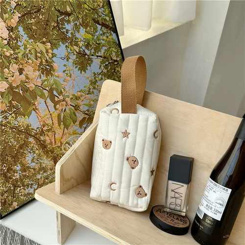 Korean version of versatile cute star moon bear cosmetic bag girl heart large capacity storage bag portable small bag