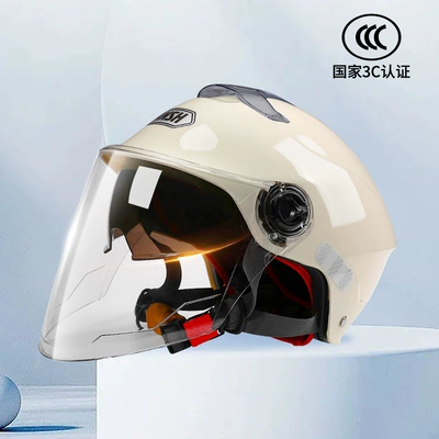 New National Standard 3C Certified Electric Motosiklet kaskı (dəbilqə) - 3c-x1-double-mirror-piano-white-hd-lens