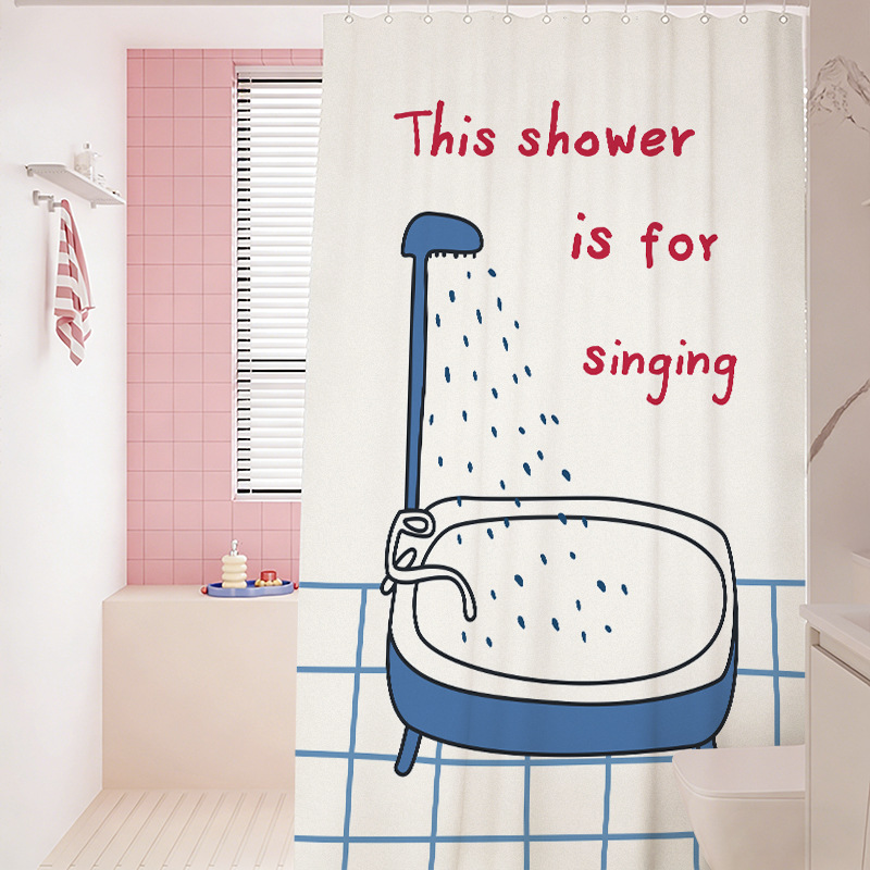 Bathroom Curtain, No-Drill, Waterproof, Quick-Dry Shower Curtain for Bathroom, Shower Room, Dry and Wet Separation, No-Drill Blocking