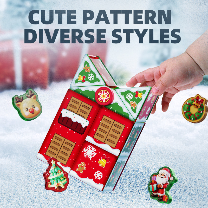 Amazon Diamant Magnetic Navidad Bloques Juguetes Escenas Transfronterizas Azulejos Conjunto de Construcción Puzzles Mágicos para Niños
