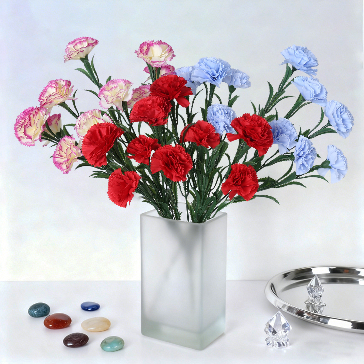 Simulación de 10 claves de flores para decorar el hogar Día de la Madre Día del Maestro Regalo de flores Decoración de la mesa