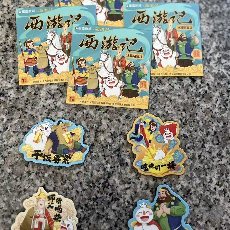 蜜雪冰城西游记联名周边悟空猪八戒沙僧自制冰箱贴送朋友礼物亚克|undefined