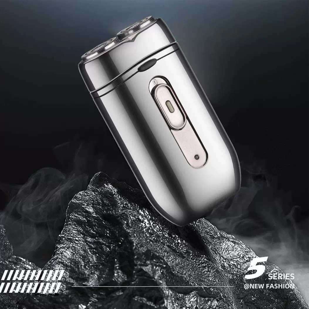 大货批发电动剃须刀新款双刀头旅行便携刮胡刀充电式电镀